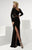 Jasz Couture - Long Sleeved with Chic Cutout Gown 6091 in Black
