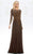 Feriani Couture - 26145 Dazzling Long Sleeve Evening Gown In Brown