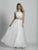 Dave & Johnny - A6092 Crystal Beaded Off Shoulder A-Line Gown in White