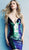 Jovani - 60931 Multi-colored Sequined Plunging V-neck Sheath Dress in Blue