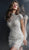 Jovani - 60933 Beaded High Neck Sheath Cocktail Dress in White