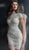 Jovani - 60933 Beaded High Neck Sheath Cocktail Dress in White