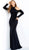 Jovani - 60937 Embellished High Neck Long Sleeve Trumpet Dress in Black