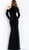 Jovani - 60937 Embellished High Neck Long Sleeve Trumpet Dress in Black