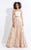 Rachel Allan  - 6093 Floral Sequined Off Shoulder Gown in Neutral