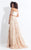 Rachel Allan  - 6093 Floral Sequined Off Shoulder Gown in Neutral