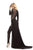 Johnathan Kayne - 6093 Bedazzled Jewel A-line Dress in Black