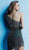 Jovani - 60945 Fringed Hem Beaded Asymmetrical Dress in Green and Multi-Color