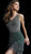 Jovani - 60945 Fringed Hem Beaded Asymmetrical Dress in Green and Multi-Color