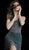 Jovani - 60945 Fringed Hem Beaded Asymmetrical Dress in Green and Multi-Color