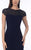 Daymor Couture - 903 Embellished Sheer Capsleeve Cocktail Dress in Black