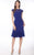 Daymor Couture - 903 Embellished Sheer Capsleeve Cocktail Dress in Blue