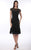 Daymor Couture - Jewel-Affixed Sheer Capsleeve Cocktail Dress 903 In Black