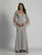 Dave & Johnny - A6095  V-Neck Gown with Flutter Lace Sleeves in Silver