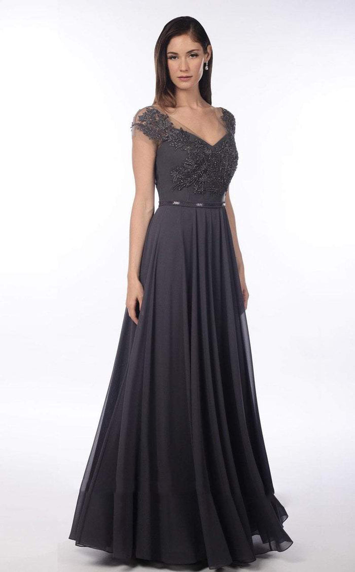 Daymor Couture - Beaded Lace Chiffon Evening Gown 908