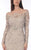 Daymor Couture - 914 Sheer Long Sleeved Cocktail Dress in Neutral