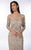 Daymor Couture - 914 Sheer Long Sleeved Cocktail Dress in Neutral
