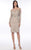 Daymor Couture - 914 Sheer Long Sleeved Cocktail Dress in Neutral