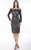 Daymor Couture - 914 Sheer Long Sleeved Cocktail Dress in Black and Neutral