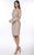 Daymor Couture - 914 Sheer Long Sleeved Cocktail Dress in Neutral