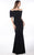 Daymor Couture - Ornate Off Shoulder Lace Evening Gown 916 in Black