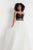 Rachel Allan  - 6096 Two-Piece Cutout Bodice Lace Gown in Black and White