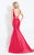 Rachel Allan  - 6098 Two Piece Plunging V Neck Trumpet Gown in Red