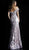 Jovani - 60991 Embroidered Off-Shoulder Trumpet Dress In Pink