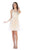 May Queen - MQ1584 Beaded Lace Ornate Fit and Flare Cocktail Dress In Nude