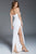 Jovani Draped Halter High Slit Sheath Gown 61001 in White