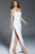 61001 Draped Halter High Slit Sheath Gown