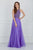 Angela and Alison - Lace Bodice High Neck Tulle Gown 61009 - Purple