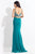 Rachel Allan  - 6100 Two-Piece Floral Crystalline Sheath Gown in Green