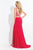 Rachel Allan  - 6100 Two-Piece Floral Crystalline Sheath Gown in Red