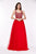 Angela & Alison - 61027 Beaded Scoop Neck Ballgown In Red
