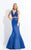 Rachel Allan  - 6102 Two Piece Plunging Trumpet Gown in Blue