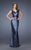 La Femme - 19177 Swirling Sequins Evening Gown In Navy