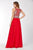 Angela & Alison  - 61056 Beaded Sleeveless Illusion Back A-Line Gown In Red
