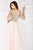Angela & Alison  - 61056 Beaded Sleeveless Illusion Back A-Line Gown - 1 pc Blush in Size 6 and 1 pc Hot Red In Size 18 Available
