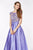 Angela & Alison Illusion Embellished Cap Sleeve Ballgown 61061 In Purple