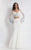 Rachel Allan  - 6108 Two Piece Floral Bell Sleeves Dress in White