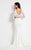 Rachel Allan  - 6108 Two Piece Floral Bell Sleeves Dress in White