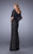 La Femme - 21639 Sheer Draped Lace Evening Gown In Black and Neutral