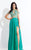 Rachel Allan  - 6109 Floral Appliqued Two Piece Gown  in Green