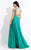 Rachel Allan  - 6109 Floral Appliqued Two Piece Gown  in Green