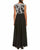 Aidan Mattox - MD1E201158 Metallic Lace Scalloped V-neck A-line Dress in White and Black