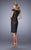 La Femme - 21649 Sequined and Lace Cocktail Dress In Black Nude