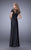 La Femme - Sheer Embellished Bateau Evening Dress 21662 - 1 pc Black In Size 12 Available