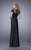 La Femme - 21662 Sheer Embellished Bateau Evening Gown In Black