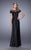 La Femme - 21662 Sheer Embellished Bateau Evening Gown In Black